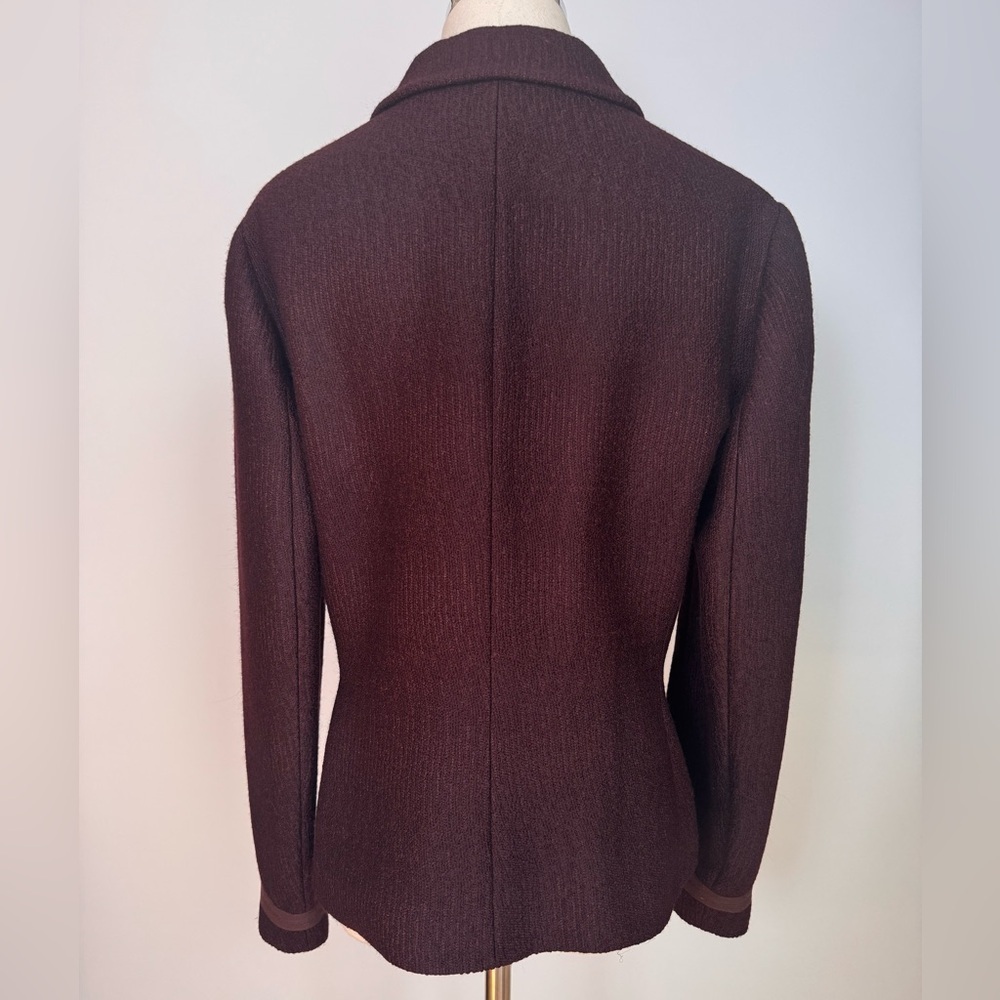 Prada Burgundy Wool Jacket with Pockets Size 46 - Picture 10 of 14